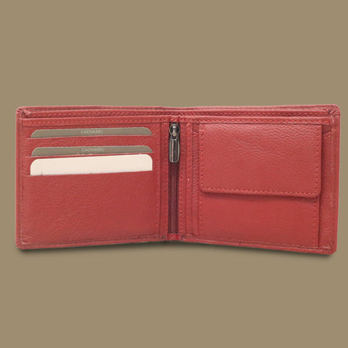 Prayom Genuine Leather Red Wallet For Men